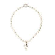 Perle Drop Choker Halskjede Platina Multi