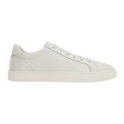 Hvite lave skinn sneakers