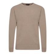 Beige Strikkeplagg Crew Neck Sweater