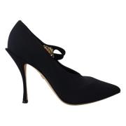 Svart Krystall Mary Jane Sokk Pumps