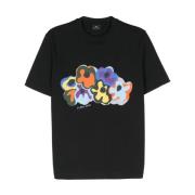 Blomstertrykk Crew Neck T-skjorte