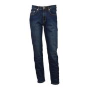 Slim 5-lommers jeans for menn i blå - 40