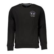 Svart Sweatshirt med Brodert Logo