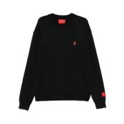 Svart Sweatshirt med Flamme Logo