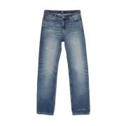 Indigo Blue High-Rise Classic Five-Pocket Jeans