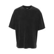 Svart Bomull Jersey Crew Neck T-skjorte