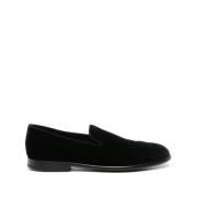 Sort Skinn Slip-On Sko