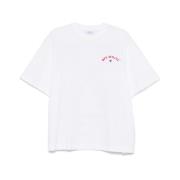 Hvit Logo Print Crew Neck T-skjorte