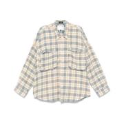 Ecru Button-Up Drop Shoulder Shirt