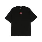 Svart Logo Print Crew Neck T-skjorte