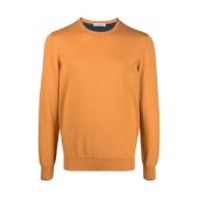 Oransje Albue Patch Crew Neck Sweater