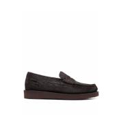 Brune Skinn Slip-On Loafers