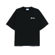 Svart Logo Print Crew Neck T-skjorte