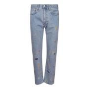 Fargerike Slim-Fit Jeans med Dekorasjon