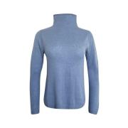 Blå Cashmere Pullover Genser