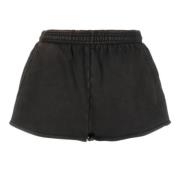 Svart Vasket Mikro Shorts