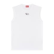 Hvit Tank Top med Sølv Logo