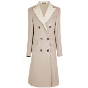 Beige Virgin Wool Jacket Coat