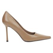 Kvinner Beige Høye Hæler Pumps laget av Ekte Skinn