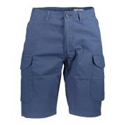 Blå Bermuda Shorts Slim Fit Bomull