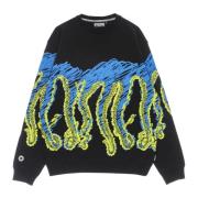 Svart Lettvekts Crewneck Sweatshirt med Octopus Logo