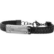 Herre Lær Svart Armbånd 19 cm Reno Pj26046Blu/03