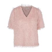 Rose Hairy Top Trendy Bluse