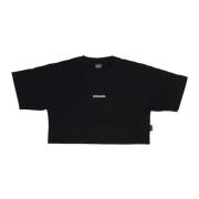 Svart Crop Top Tee med Logo