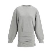 Ribbet Crew Neck Mini Kjole