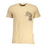 Kortermet Logo Print T-skjorte Beige