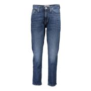 Blå Denim Jeans, High Rise Slim Ankellengde