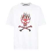 Skull Print Tee Hvit/Rød