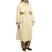 Beige Vanntett Trenchcoat med Sølvøyne