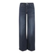 Stretch denim jeans med vasket effekt