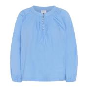 Feminin bluse med puffede ermer