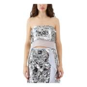 Paljetter og tulle crop top