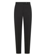 Sort Slim-Fit Polyesterbukse