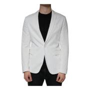 Hvit Slim Fit Formell Blazer