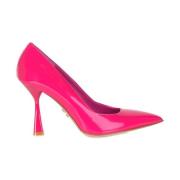 Fuchsia Skinn Høyhælte Pumps