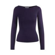 Rib Boatneck Navy Sweater