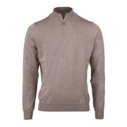 Beige Half Zip Merino Sweater