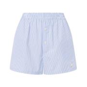 Pastellblå Elastisk Midje Shorts