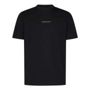 Svart Bomull Jersey Crewneck T-skjorte