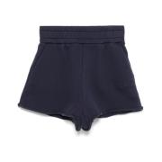 Marineblå Elastisk Midje Shorts