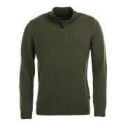 Oliven Marl Half Zip Genser