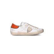 Hvite Flate Sneakers Paris Stil