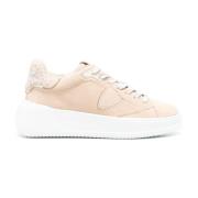 Beige Pels Sneakers for Kvinner