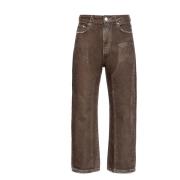 Svart Flekket Loose-Fit Arbeidstøy Jeans