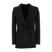 Stretch ull Bianca blazer i svart