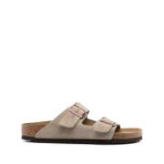 Taupe Semsket Slip-On Sandaler